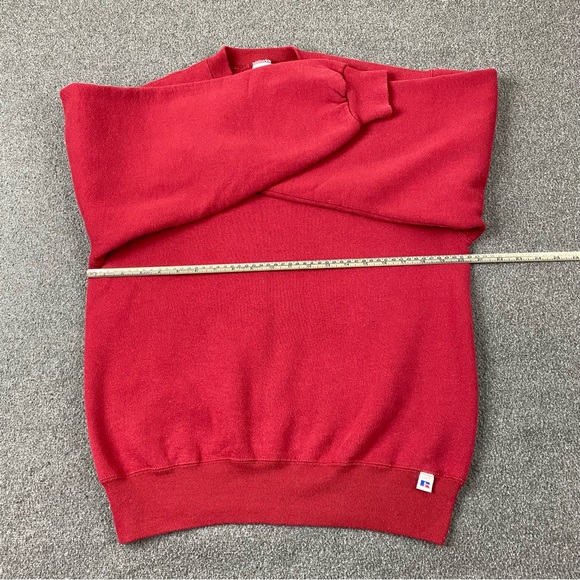 Vintage Russell Athletic Made In USA Red Crewneck Pullover Sweatshirt Adult M - Picture 8 of 9